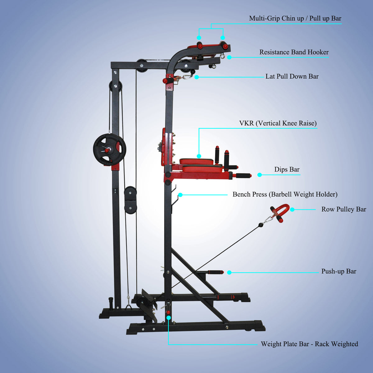 POWER TOWER WITH PULLEY SYSTEM – Power Gym Equipment