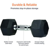 COMMERCIAL GRADE - RUBBER HEX DUMBBELLS (PAIRS)