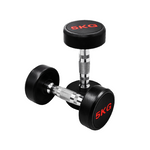 COMMERCIAL GRADE - RUBBER COATED ROUND DUMBBELLS (PAIRS)