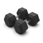 COMMERCIAL GRADE - RUBBER HEX DUMBBELLS (PAIRS)