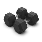 COMMERCIAL GRADE - RUBBER HEX DUMBBELLS (PAIRS)
