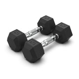 COMMERCIAL GRADE - RUBBER HEX DUMBBELLS (PAIRS)