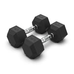 COMMERCIAL GRADE - RUBBER HEX DUMBBELLS (PAIRS)