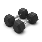 COMMERCIAL GRADE - RUBBER HEX DUMBBELLS (PAIRS)