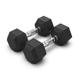 COMMERCIAL GRADE - RUBBER HEX DUMBBELLS (PAIRS)