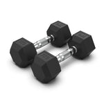 COMMERCIAL GRADE - RUBBER HEX DUMBBELLS (PAIRS)