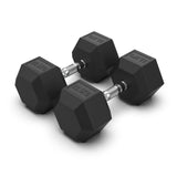 COMMERCIAL GRADE - RUBBER HEX DUMBBELLS (PAIRS)