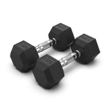 COMMERCIAL GRADE - RUBBER HEX DUMBBELLS (PAIRS)