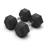 COMMERCIAL GRADE - RUBBER HEX DUMBBELLS (PAIRS)