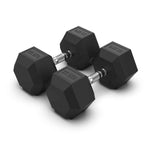 COMMERCIAL GRADE - RUBBER HEX DUMBBELLS (PAIRS)