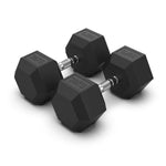 COMMERCIAL GRADE - RUBBER HEX DUMBBELLS (PAIRS)