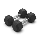 COMMERCIAL GRADE - RUBBER HEX DUMBBELLS (PAIRS)