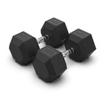 COMMERCIAL GRADE - RUBBER HEX DUMBBELLS (PAIRS)