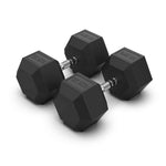 COMMERCIAL GRADE - RUBBER HEX DUMBBELLS (PAIRS)