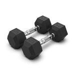 COMMERCIAL GRADE - RUBBER HEX DUMBBELLS (PAIRS)