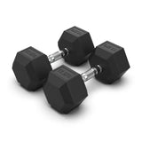 COMMERCIAL GRADE - RUBBER HEX DUMBBELLS (PAIRS)