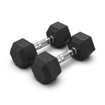 COMMERCIAL GRADE - RUBBER HEX DUMBBELLS (PAIRS)