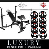 9 IN 1 BENCH PRESS PACKAGE WEIGHTS AND BAR