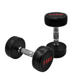 COMMERCIAL GRADE - RUBBER COATED ROUND DUMBBELLS (PAIRS)