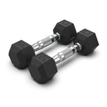COMMERCIAL GRADE - RUBBER HEX DUMBBELLS (PAIRS)