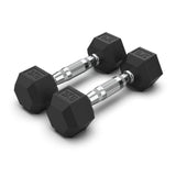 COMMERCIAL GRADE - RUBBER HEX DUMBBELLS (PAIRS)