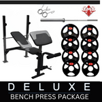 6 IN 1 BENCH PRESS PACKAGE WEIGHTS AND BAR