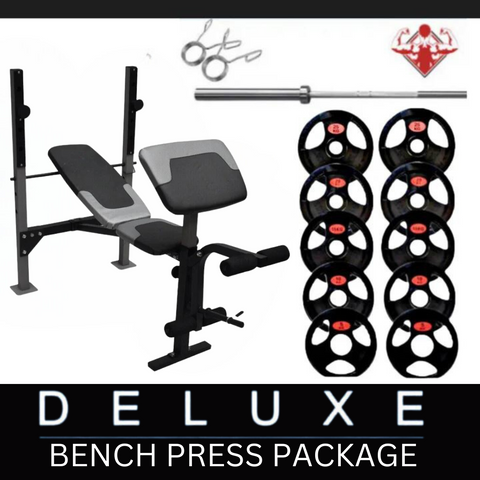 6 IN 1 BENCH PRESS PACKAGE WEIGHTS AND BAR