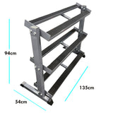 HEAVY DUTY 3 TIER HEX DUMBBELL WEIGHT RACK