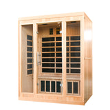 INFRARED SAUNA 3 PERSON FULL GLASS FRONT PANEL