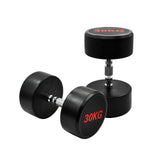 COMMERCIAL GRADE - RUBBER COATED ROUND DUMBBELLS (PAIRS)