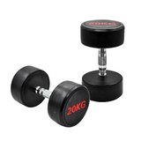 COMMERCIAL GRADE - RUBBER COATED ROUND DUMBBELLS (PAIRS)