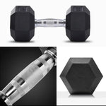 COMMERCIAL GRADE - RUBBER HEX DUMBBELLS (PAIRS)