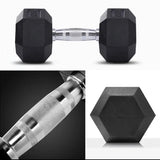 COMMERCIAL GRADE - RUBBER HEX DUMBBELLS (PAIRS)