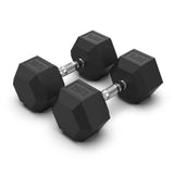 COMMERCIAL GRADE - RUBBER HEX DUMBBELLS (PAIRS)