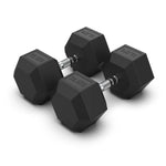 COMMERCIAL GRADE - RUBBER HEX DUMBBELLS (PAIRS)