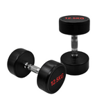 COMMERCIAL GRADE - RUBBER COATED ROUND DUMBBELLS (PAIRS)