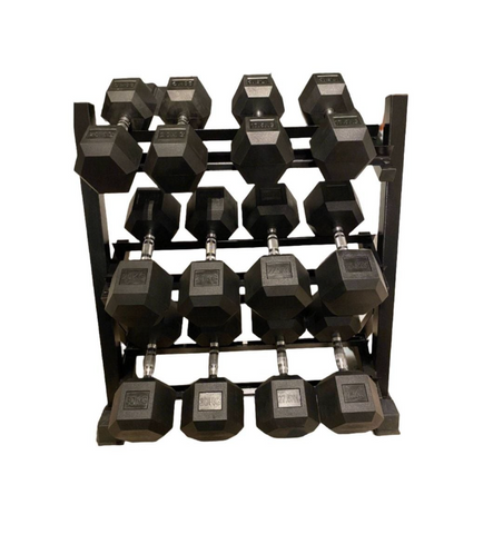 HEX DUMBBELL PACKAGE - 5KG TO 25KG - (285KG)- WITH RACK